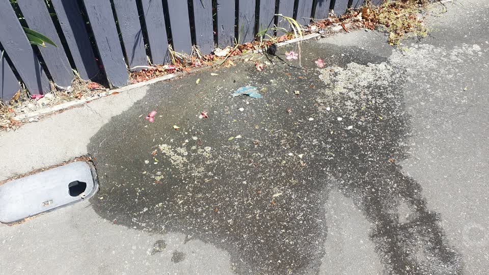 The photograph attached to this water leak report