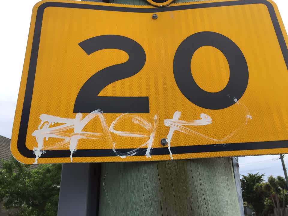 The photograph attached to this graffiti report
