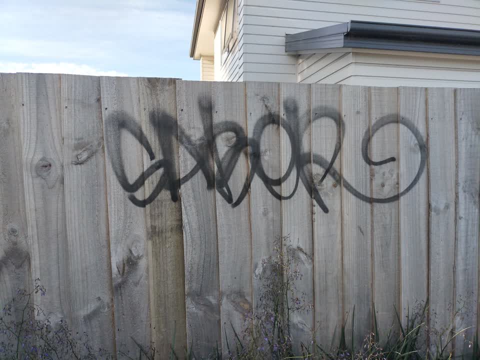 The photograph attached to this graffiti report