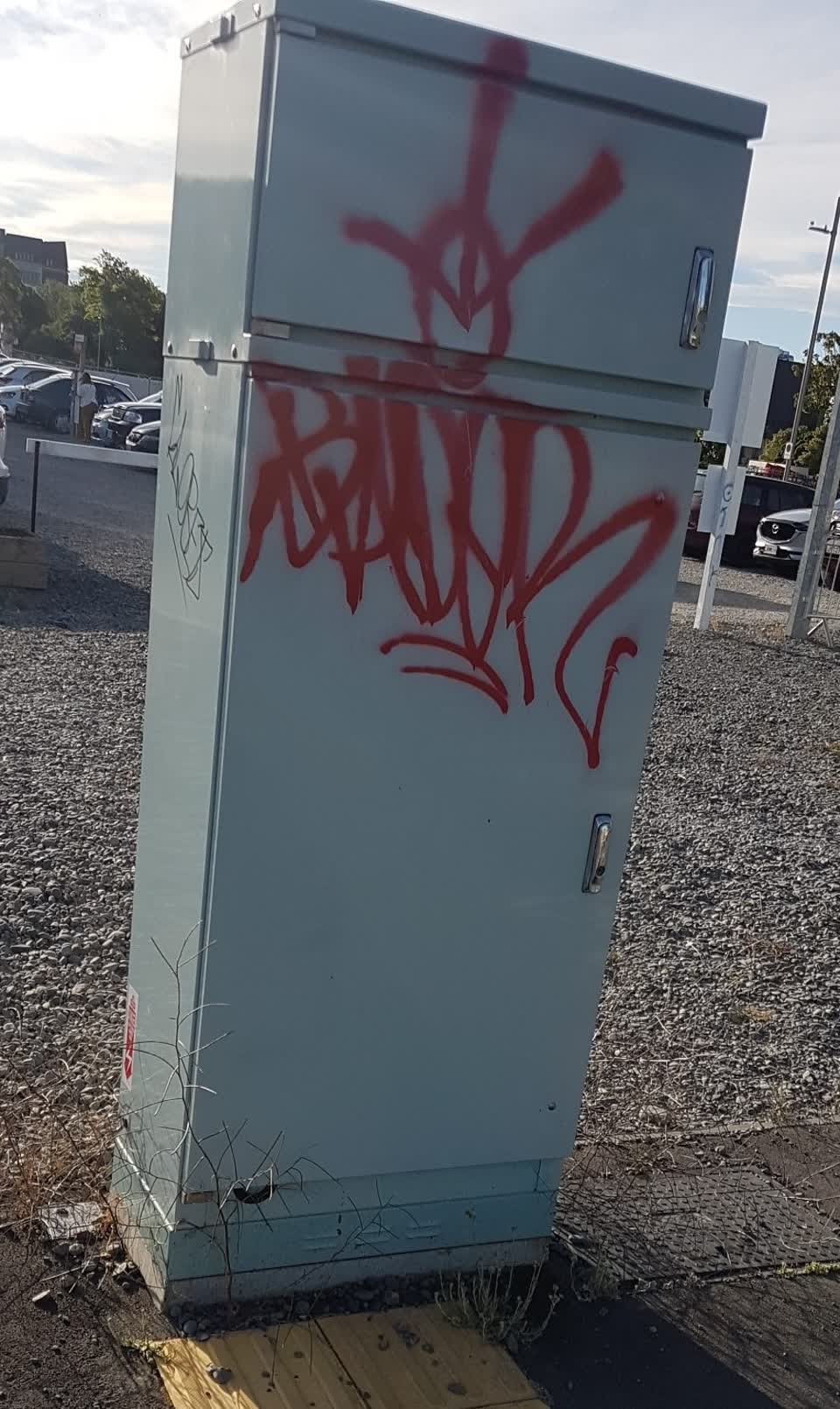 The photograph attached to this graffiti report