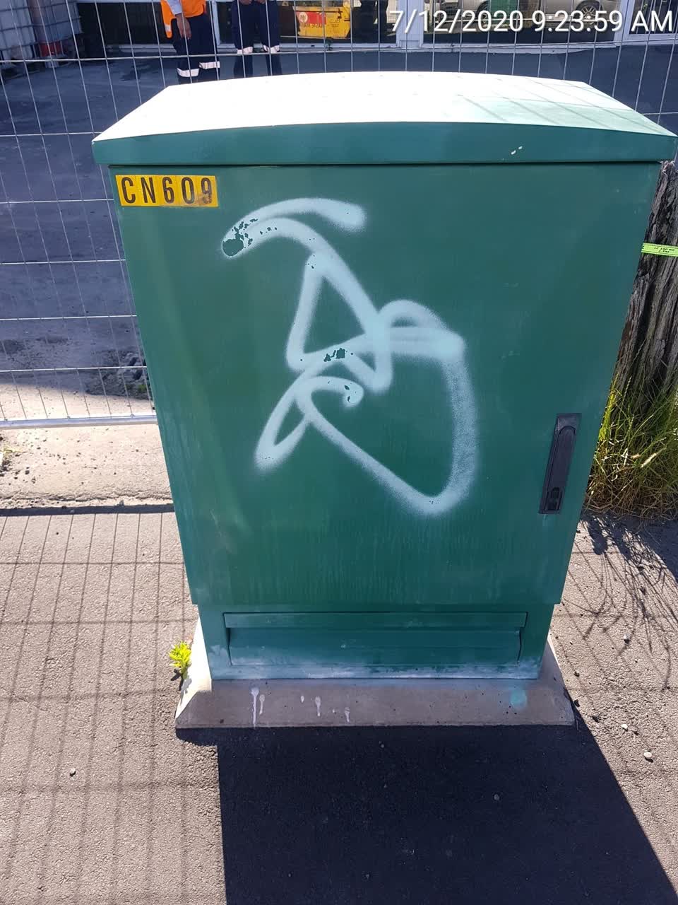 The photograph attached to this graffiti report