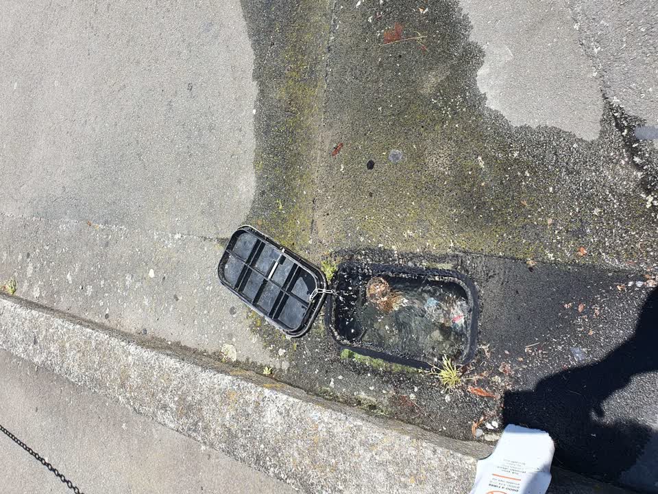 The photograph attached to this water leak report