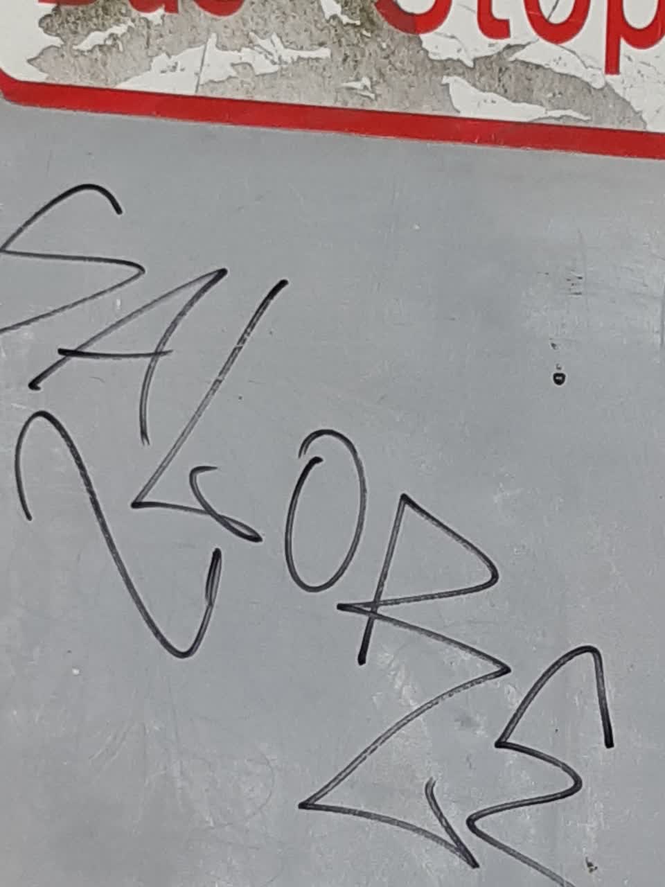 The photograph attached to this graffiti report