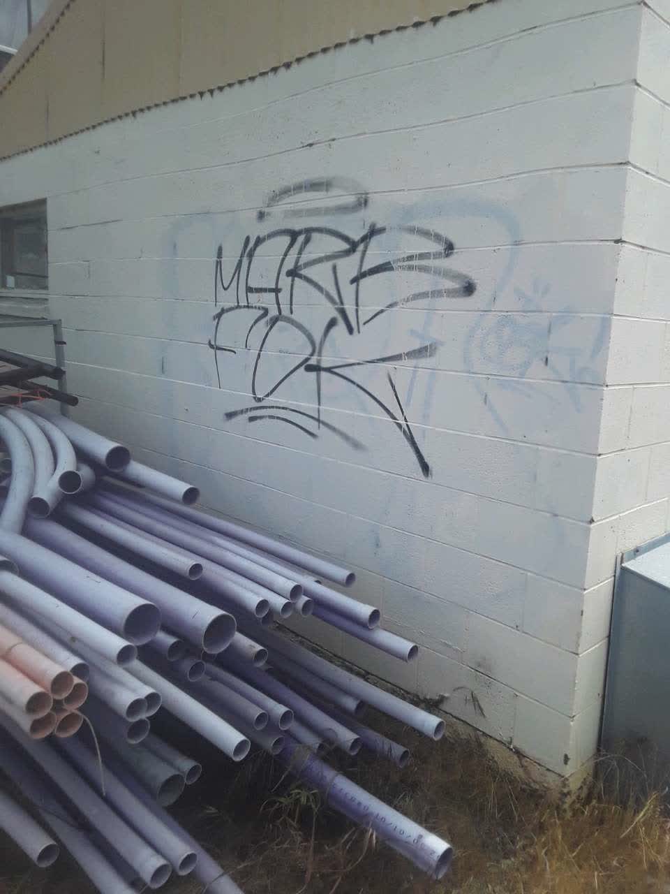 The photograph attached to this graffiti report