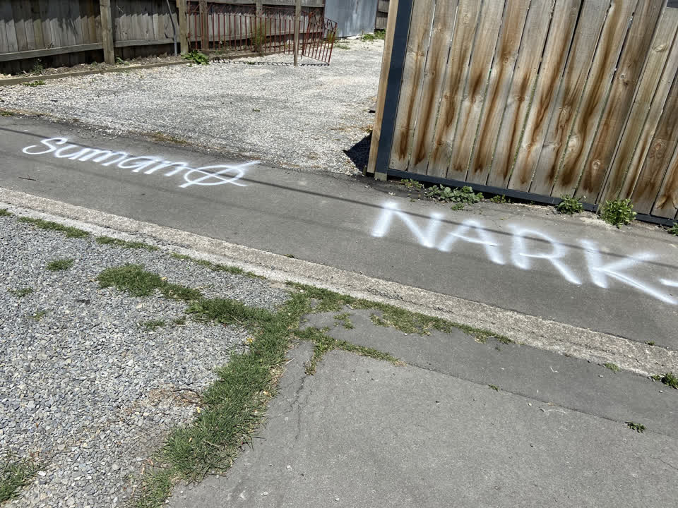 The photograph attached to this graffiti report