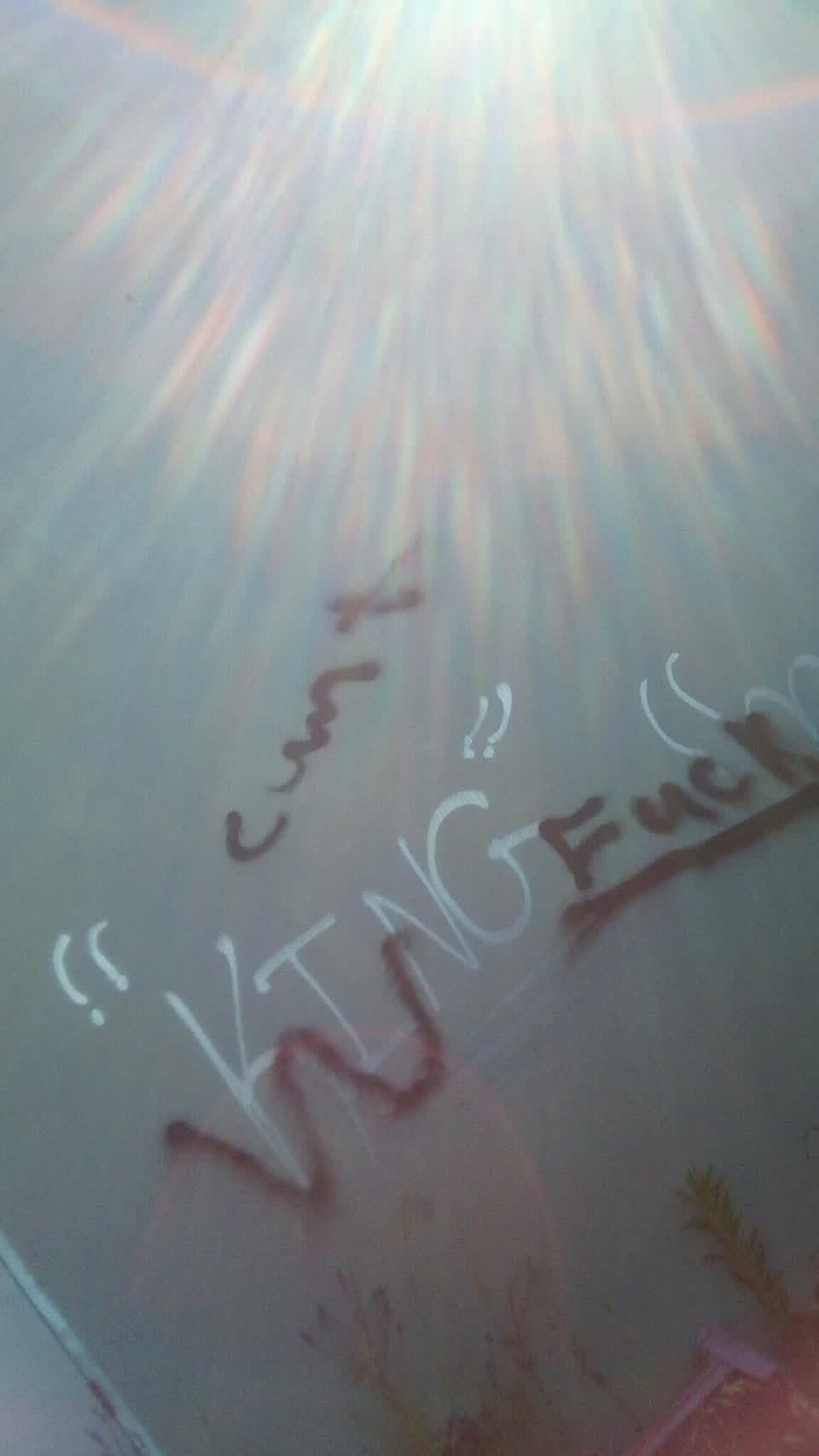 The photograph attached to this graffiti report