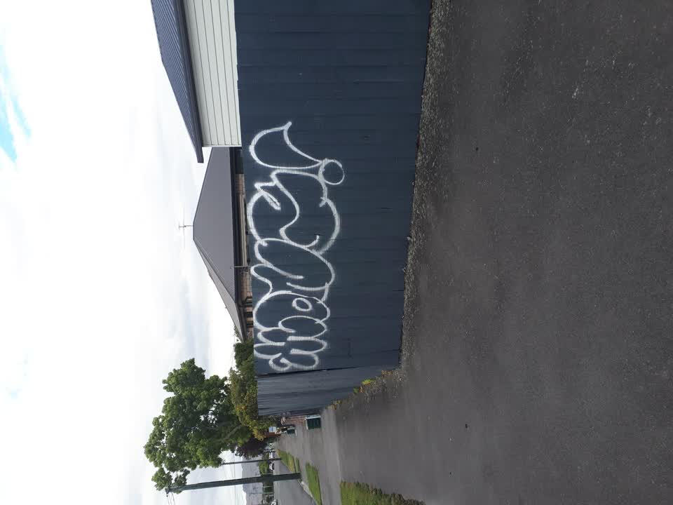 The photograph attached to this graffiti report