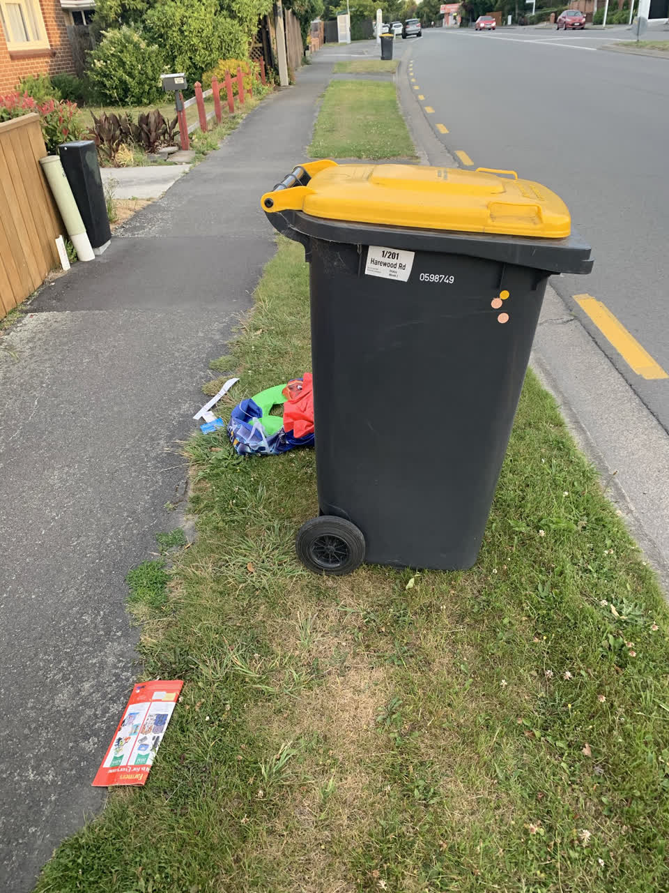 The photograph attached to this rubbish/recycling report