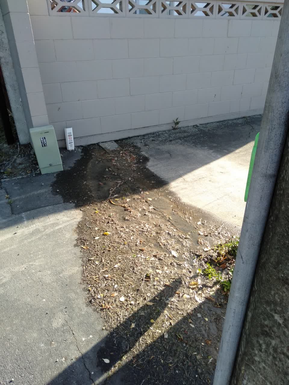 The photograph attached to this water leak report