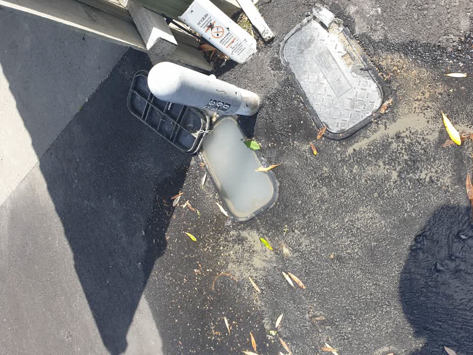 The photograph attached to this water leak report