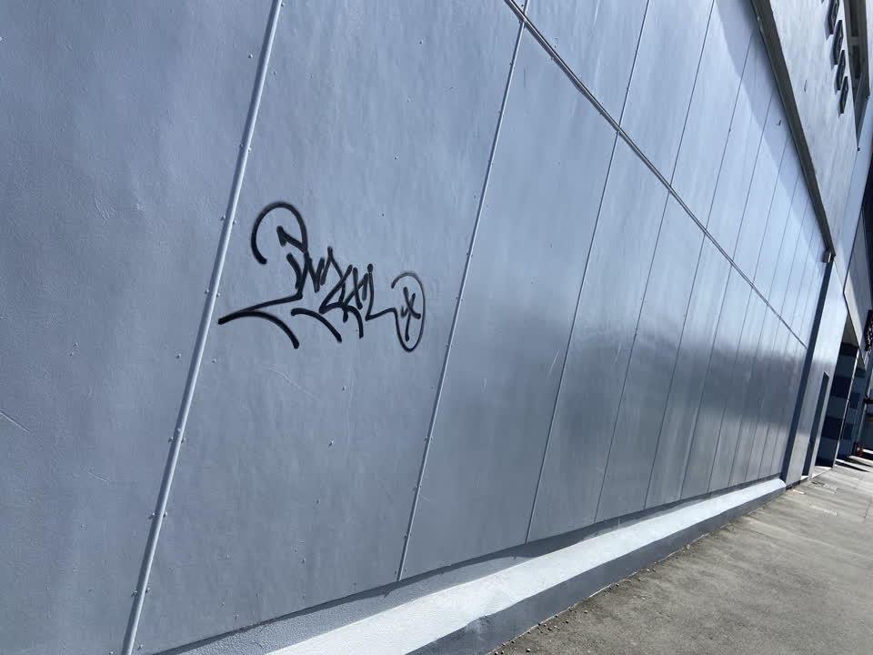 The photograph attached to this graffiti report