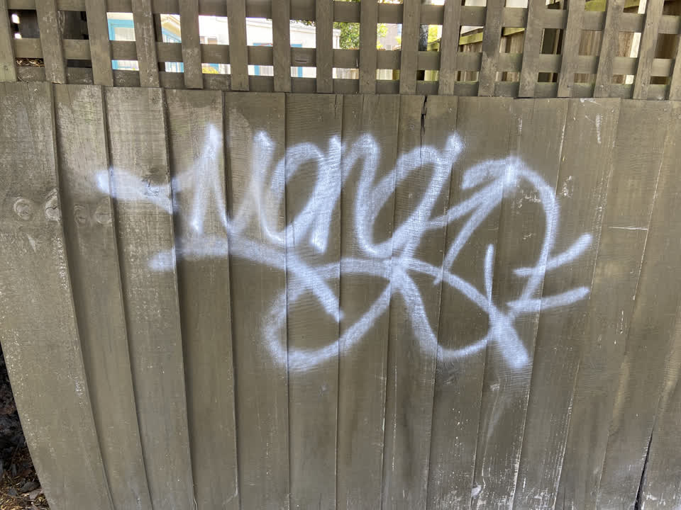 The photograph attached to this graffiti report