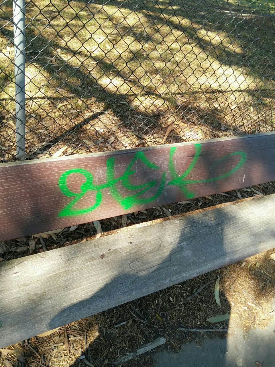 The photograph attached to this graffiti report