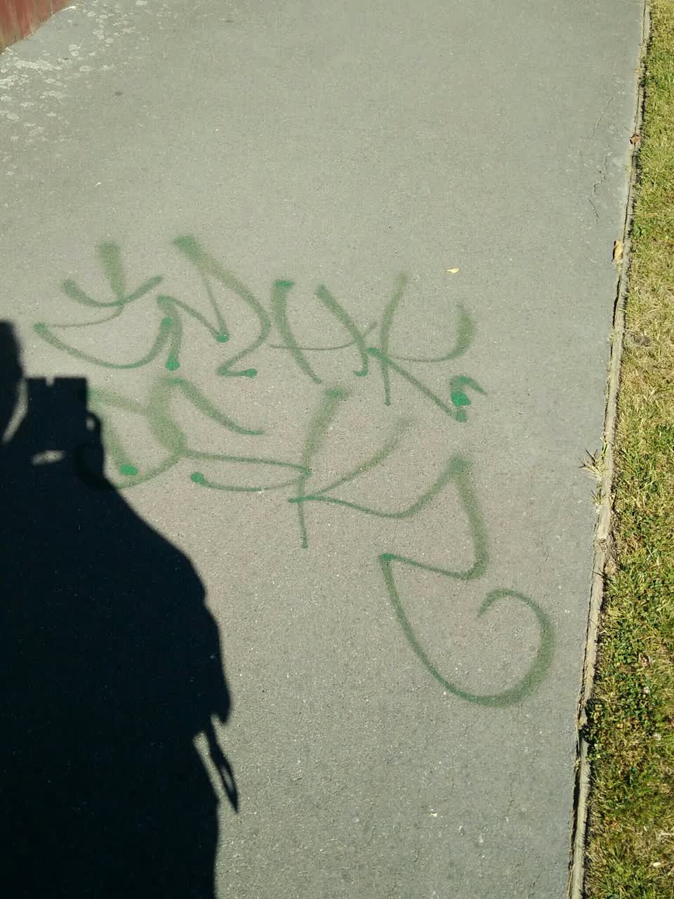 The photograph attached to this graffiti report