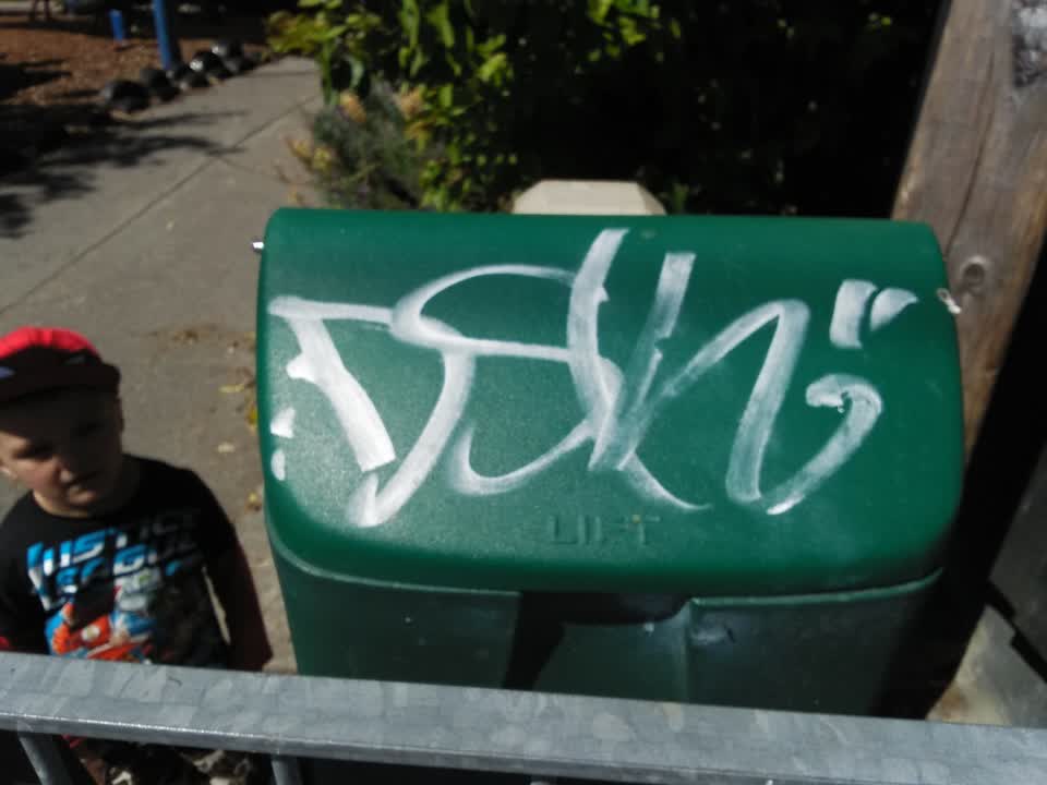The photograph attached to this graffiti report