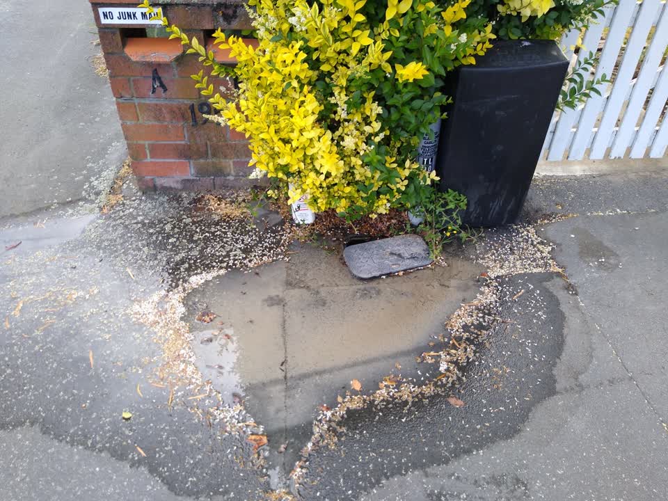 The photograph attached to this water leak report