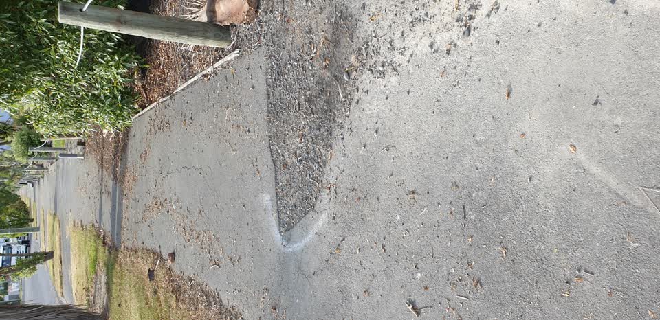 The photograph attached to this street light outage report