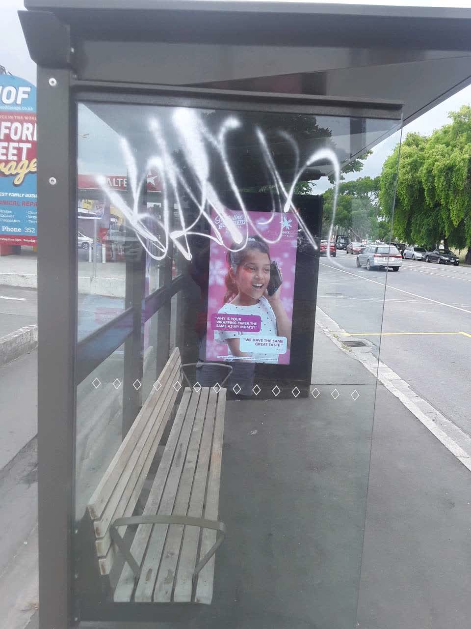 The photograph attached to this graffiti report