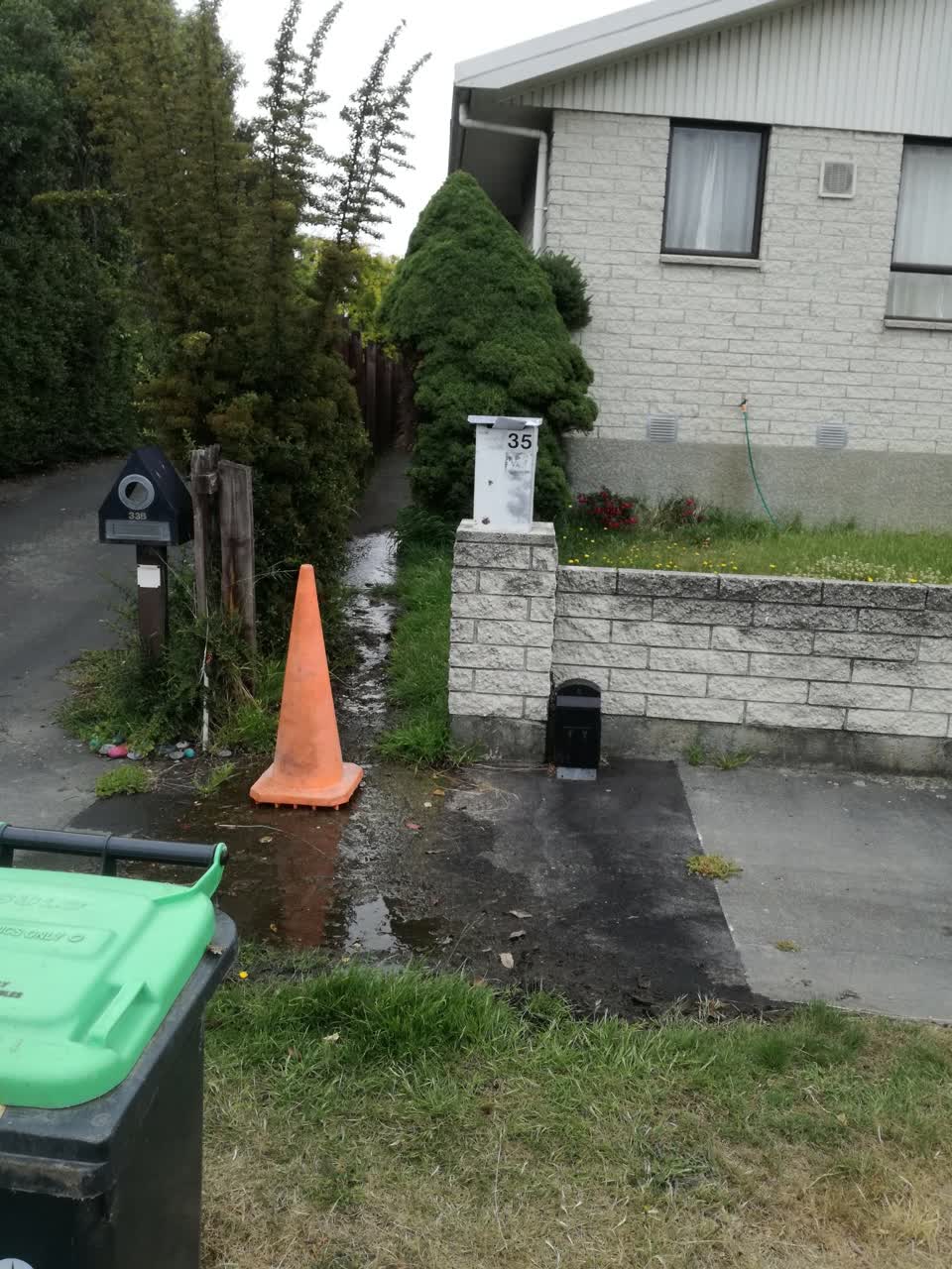 The photograph attached to this water leak report