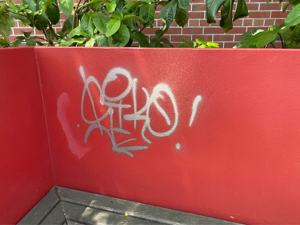 The photograph attached to this graffiti report
