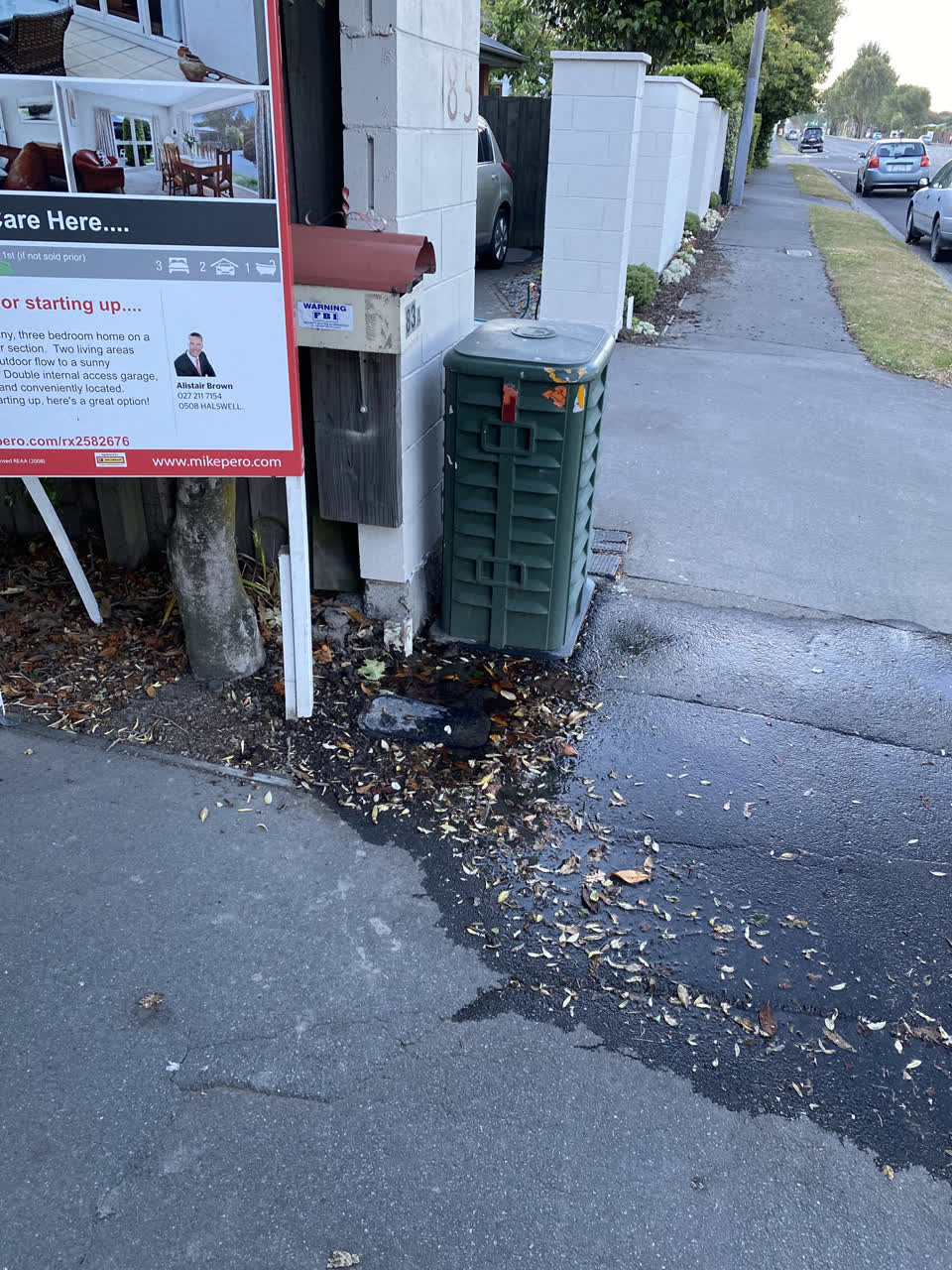 The photograph attached to this water leak report