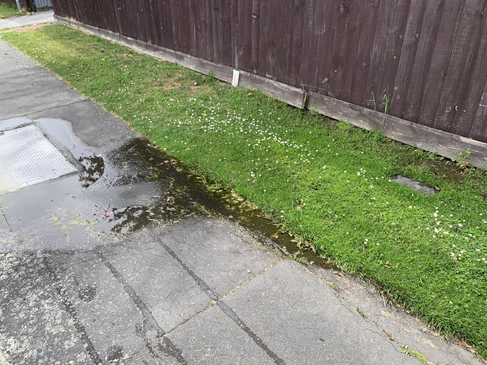 The photograph attached to this water leak report