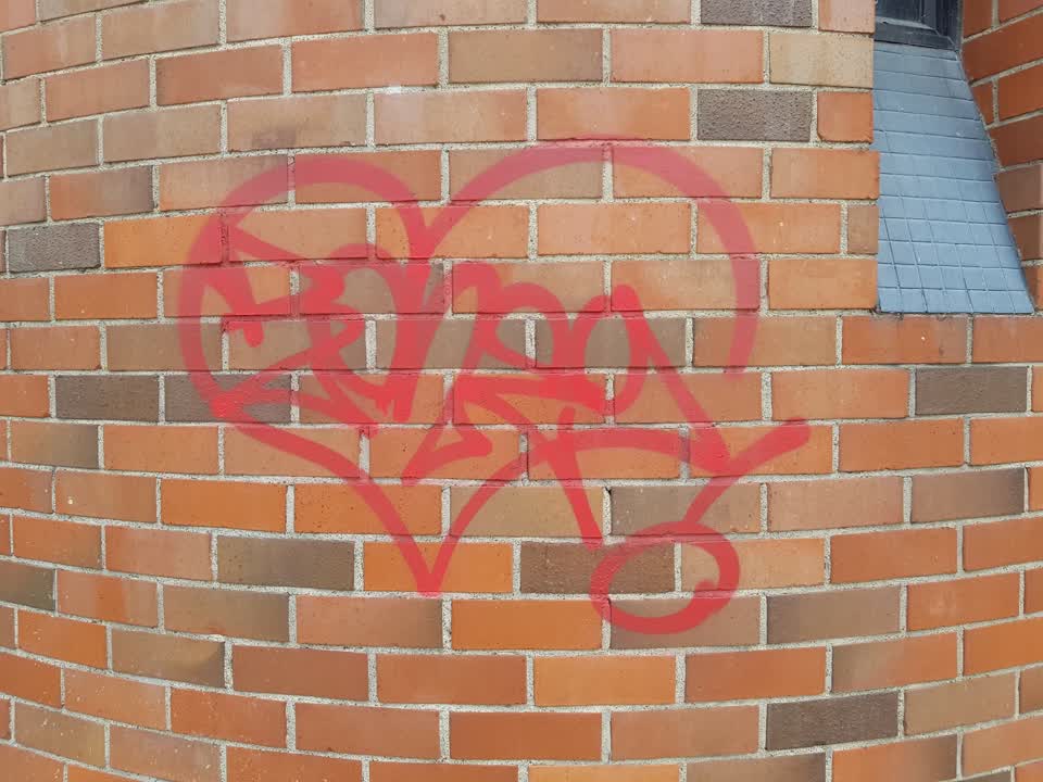 The photograph attached to this graffiti report
