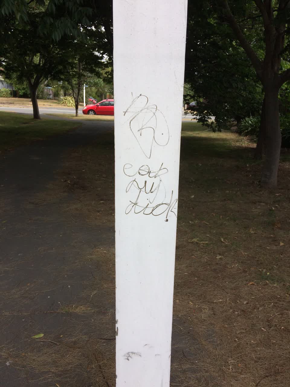 The photograph attached to this graffiti report