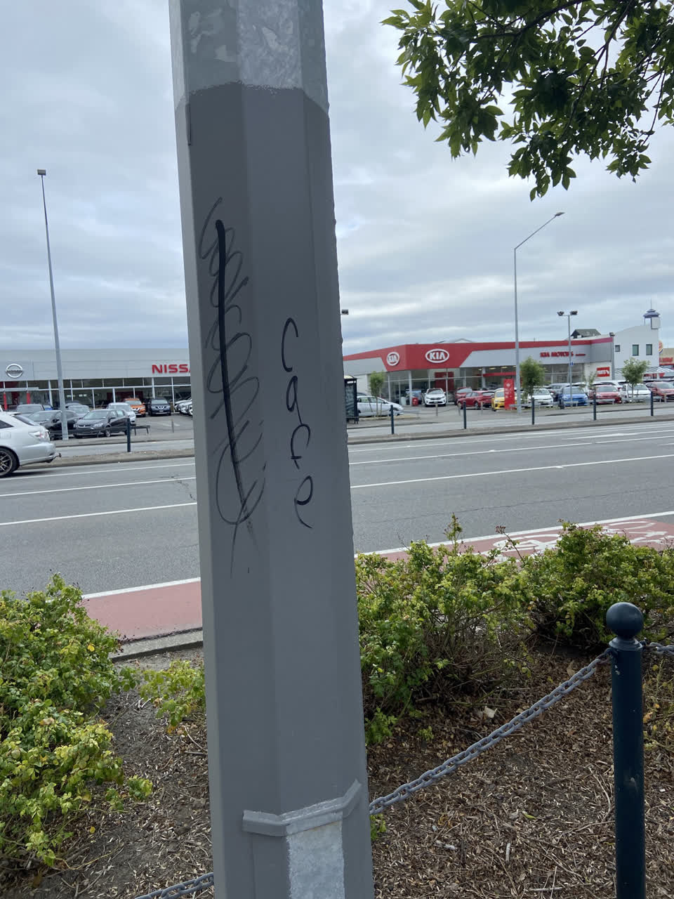 The photograph attached to this graffiti report