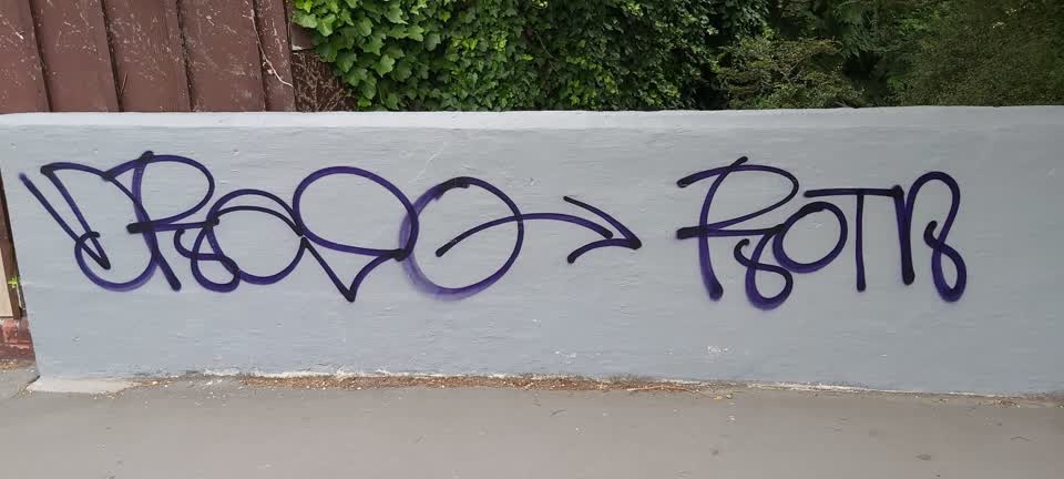 The photograph attached to this graffiti report