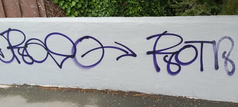 The photograph attached to this graffiti report