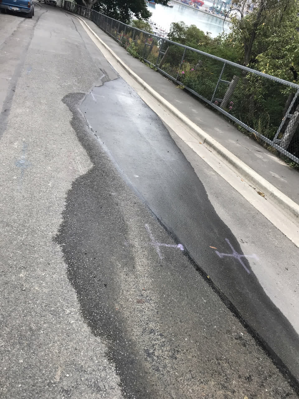 The photograph attached to this water leak report