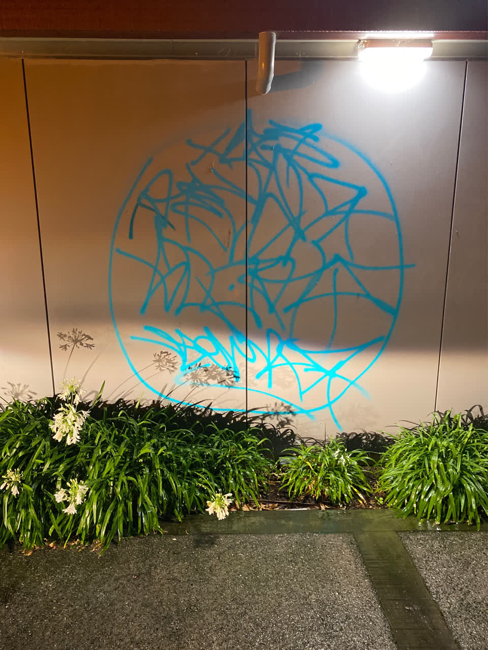 The photograph attached to this graffiti report