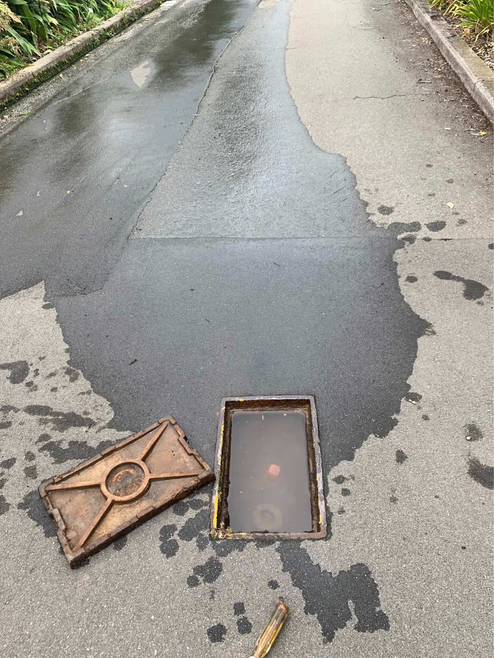 The photograph attached to this water leak report