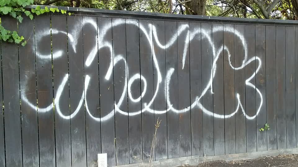 The photograph attached to this graffiti report