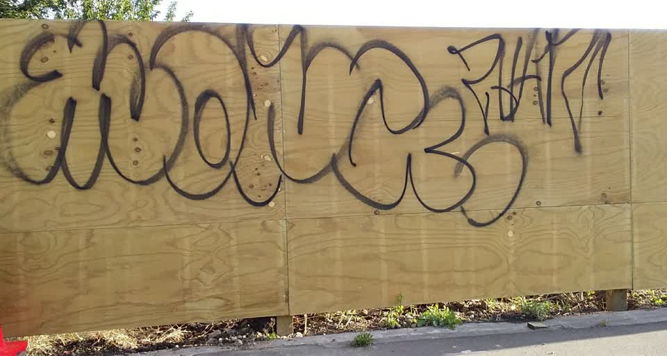 The photograph attached to this graffiti report