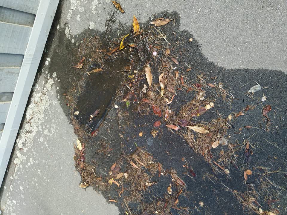 The photograph attached to this water leak report