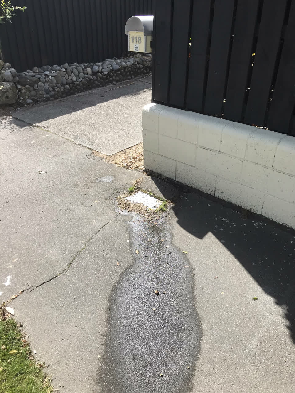 The photograph attached to this water leak report