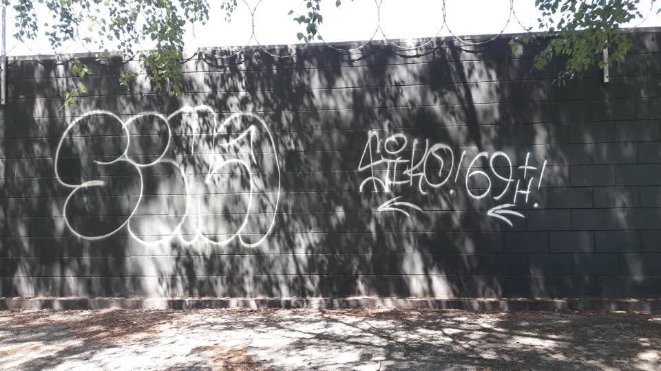 The photograph attached to this graffiti report