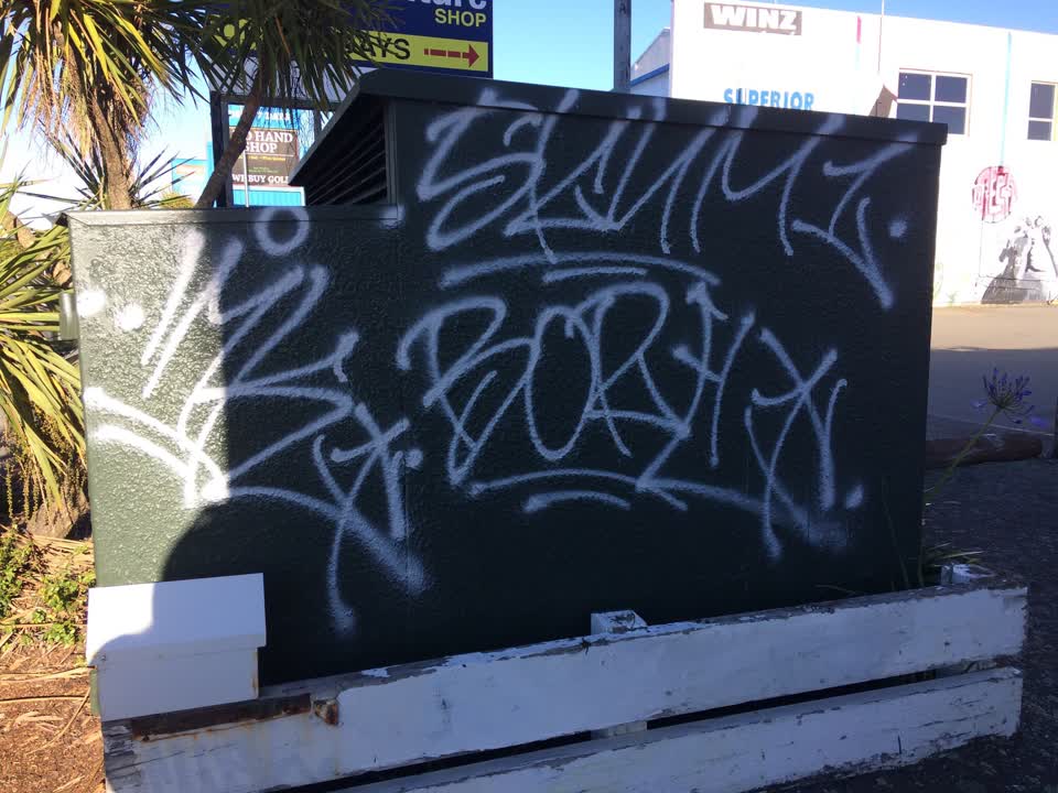 The photograph attached to this graffiti report