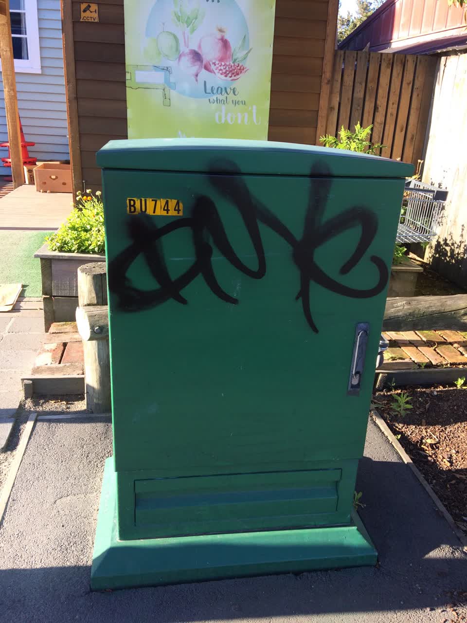 The photograph attached to this graffiti report
