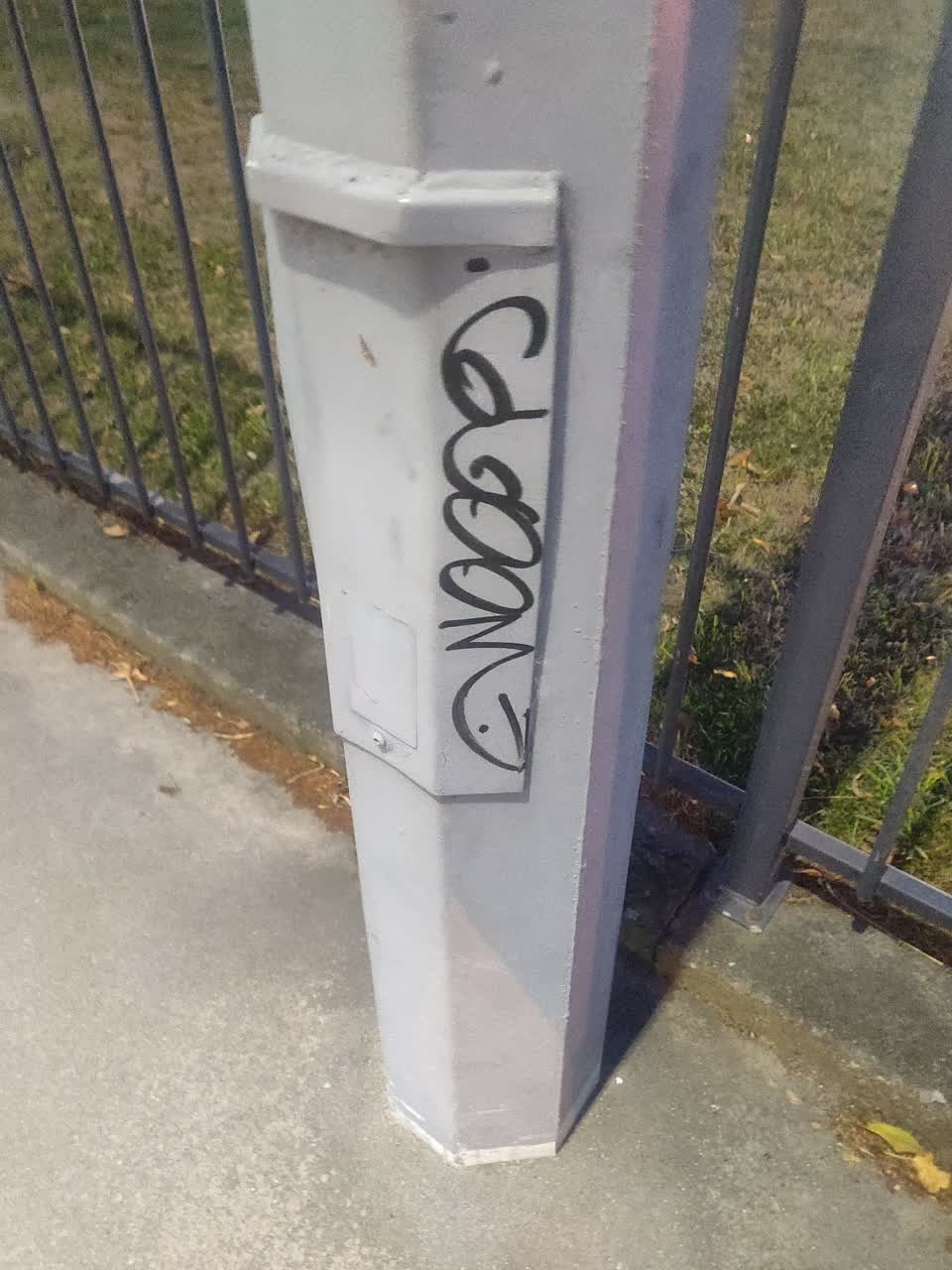 The photograph attached to this graffiti report