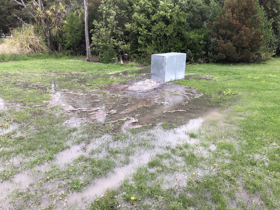The photograph attached to this water leak report