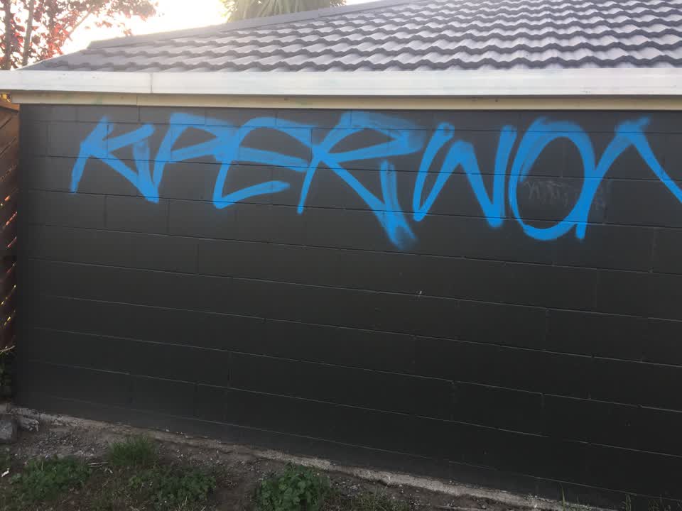 The photograph attached to this graffiti report