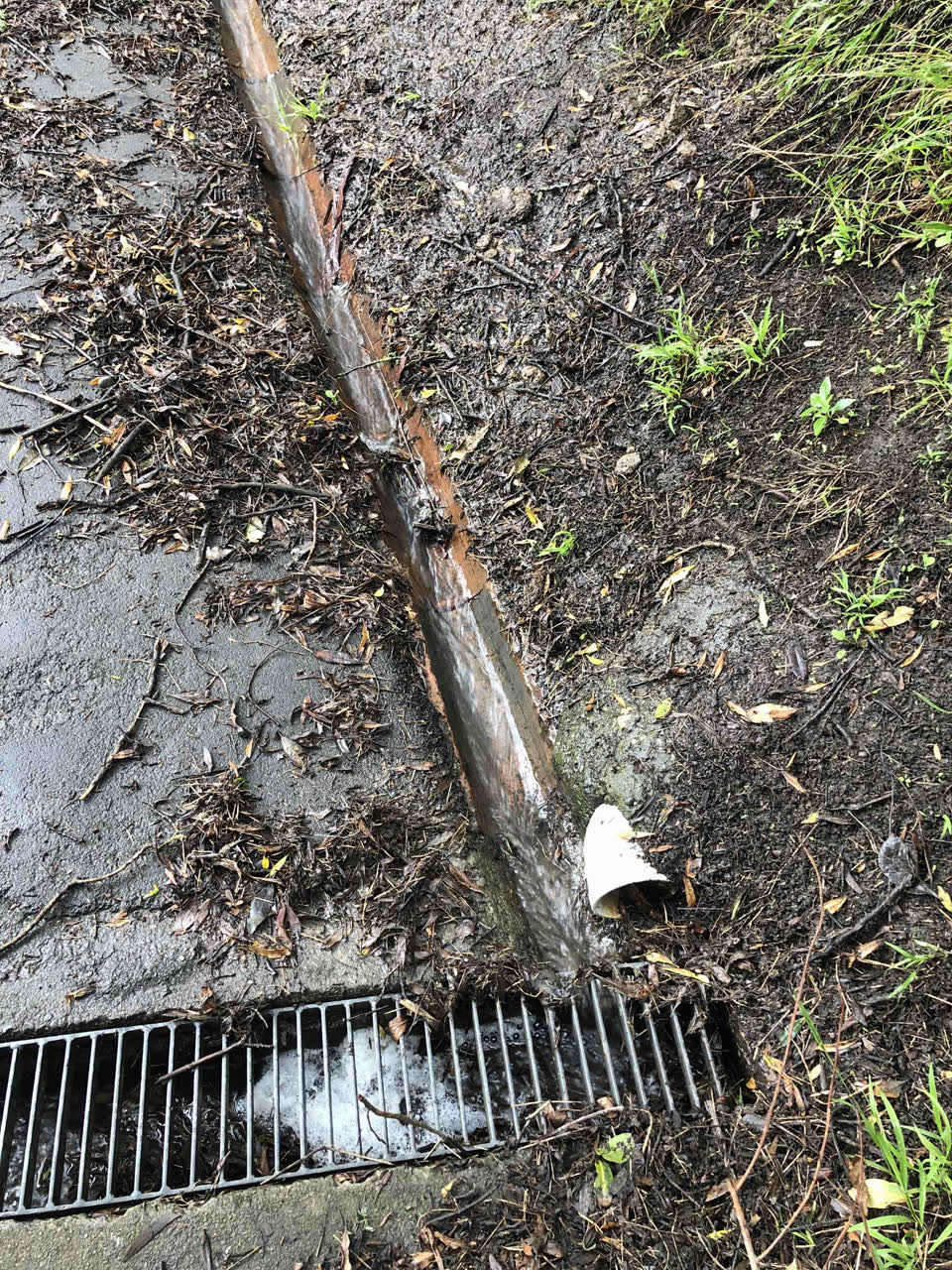 The photograph attached to this water leak report