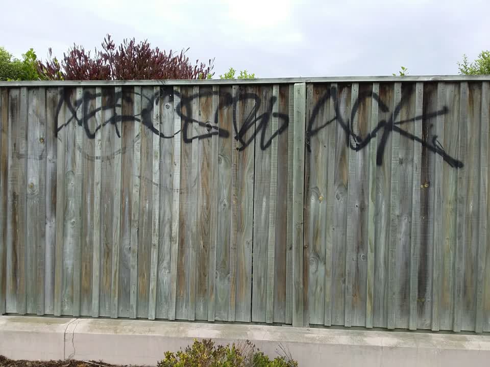 The photograph attached to this graffiti report