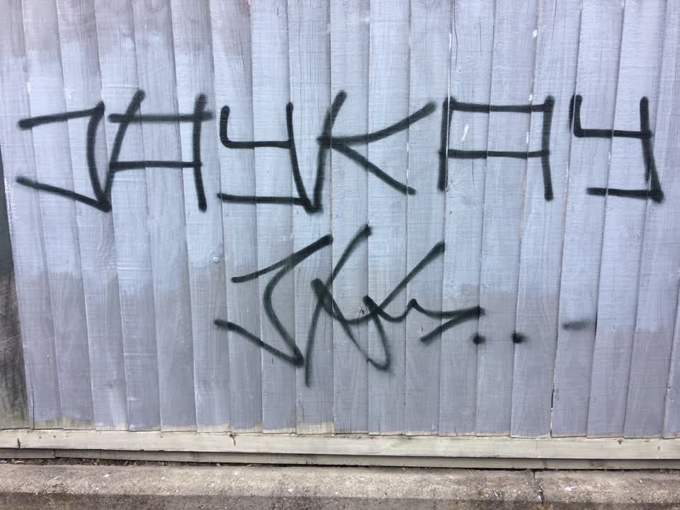 The photograph attached to this graffiti report