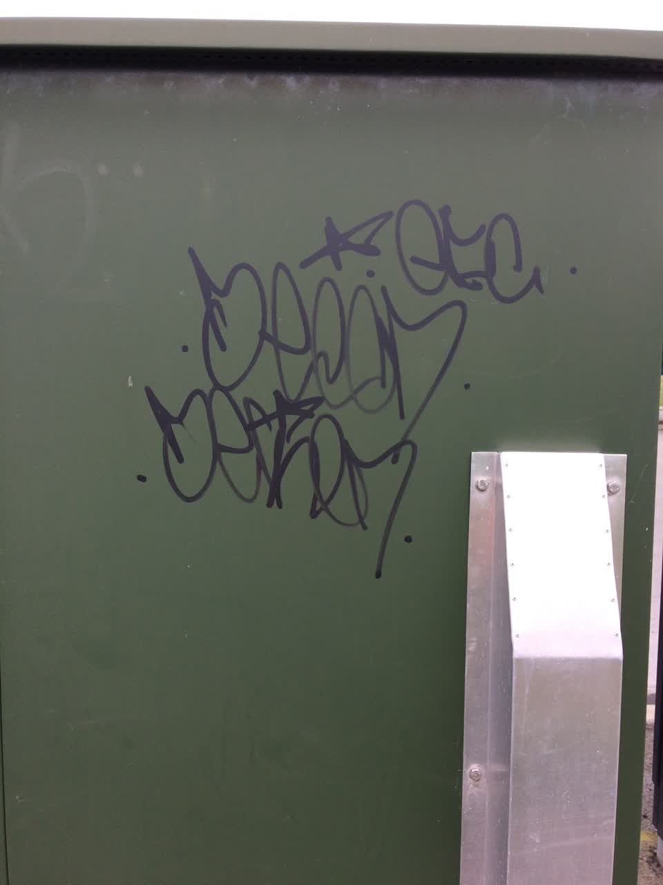 The photograph attached to this graffiti report
