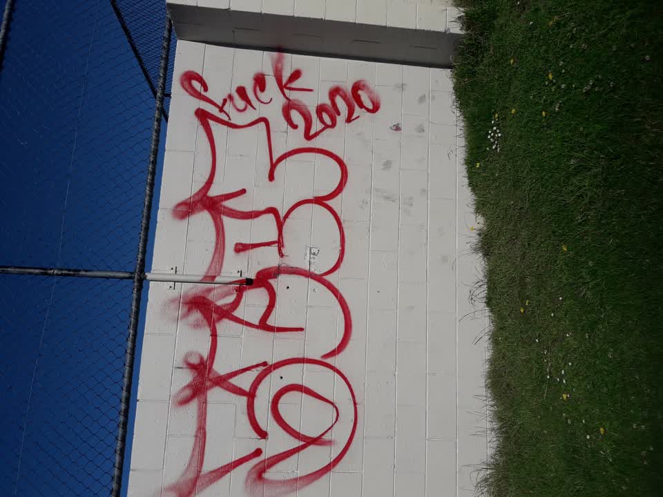 The photograph attached to this graffiti report