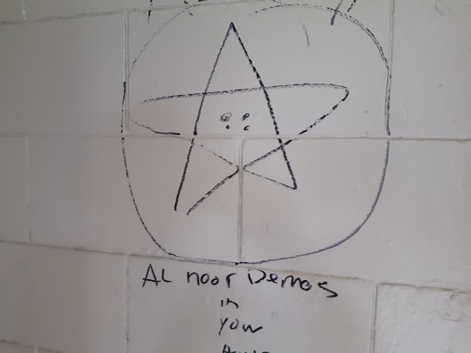 The photograph attached to this graffiti report